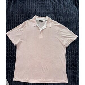 Vince Men's Rosewater Linen Polo T-Shirt Lightweight Size XL‎